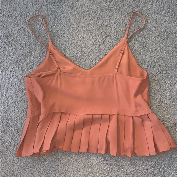 Rusty orange ruffled top! - Picture 2 of 2
